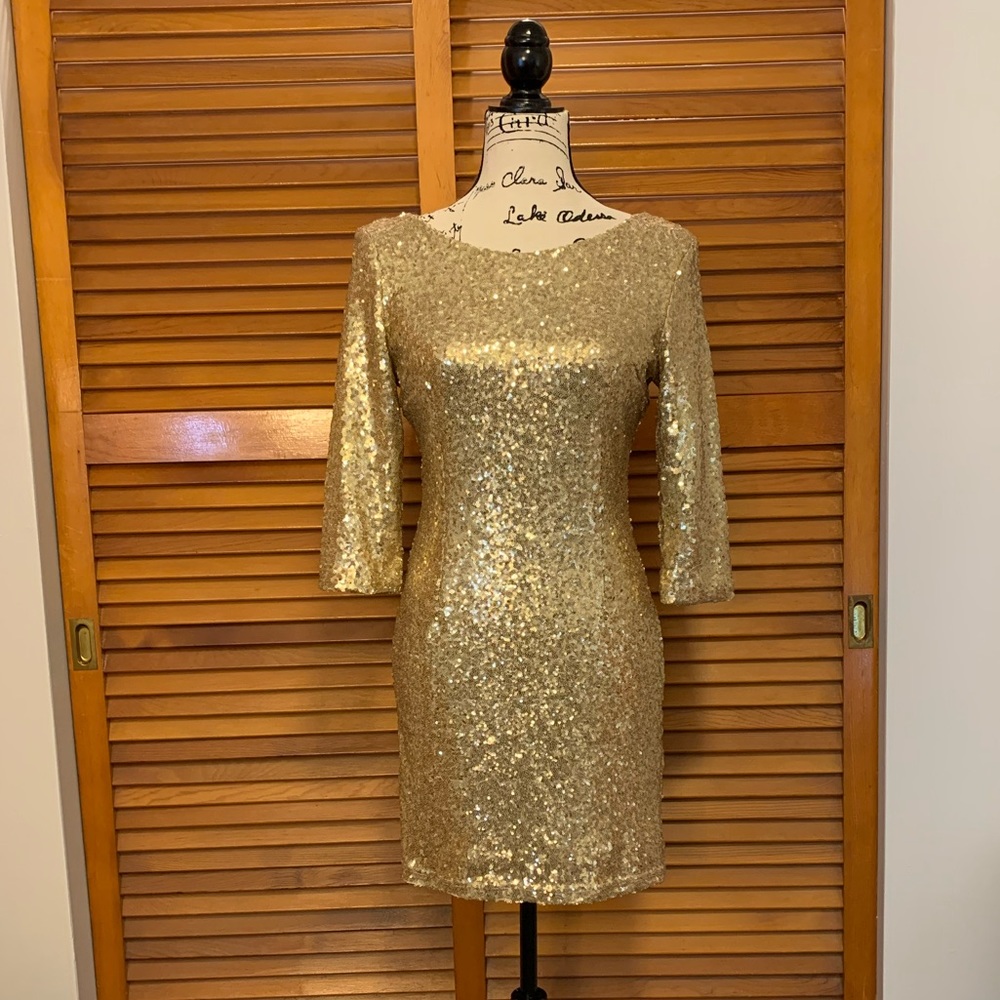 Gold Sequin Dress